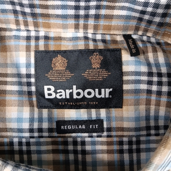 Barbour Shirt Mens XL Eastwood Thermo Weave Regular Fit Plaid Button Down - Picture 2 of 11